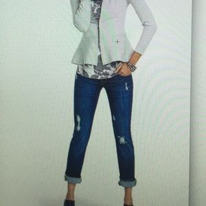 CAbi Slim Boyfriend Distressed Jeans